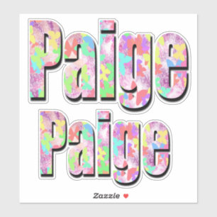 Sticker Logos Colorés Nom Paige,