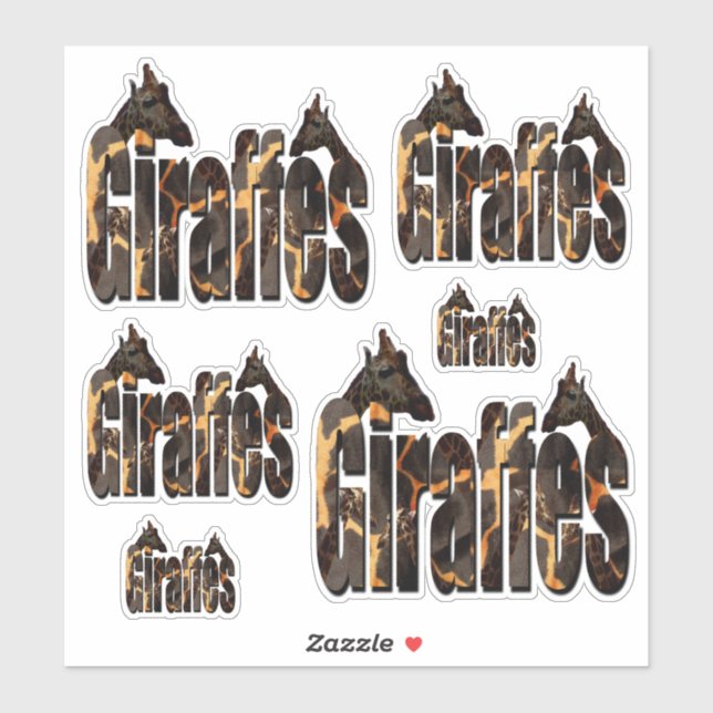 Sticker Logos photos de Giraffes, (Feuille)
