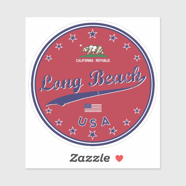Sticker Long Beach California (Feuille)