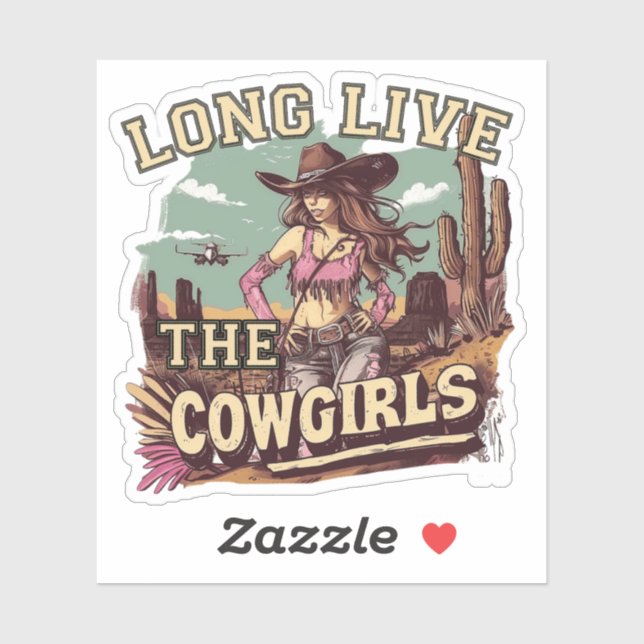 Sticker Long live the cowgirl (Feuille)