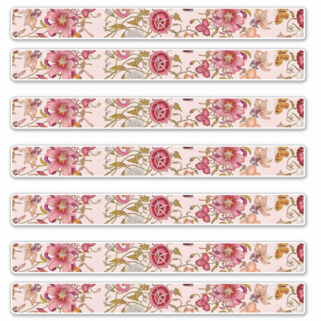 Sticker Long rectangulaire floral (Devant)