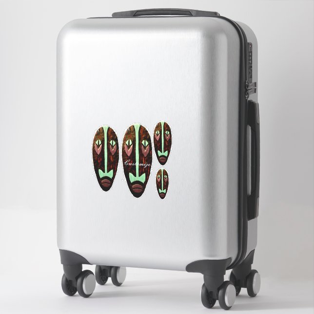 Sticker Long Tonnerre de Masque Tiki (Sur valise)