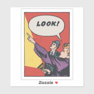 Sticker LOOK! The Thing in the Sky • Golden Era Comic Art