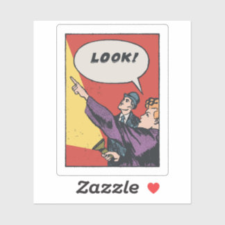 Sticker LOOK! The Thing in the Sky • Golden Era Comic Art