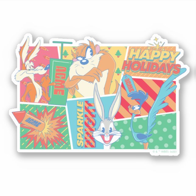 Sticker LOONEY TUNES™ | Joyeux Motif de vacances (Devant)
