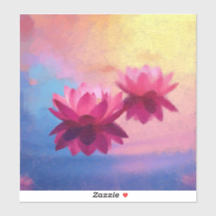 Sticker Lotus Abstrait rose