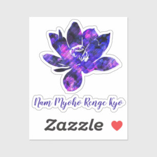 Sticker Lotus pourpre spirituel Fleur Nam Myoho... Autocol