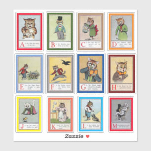 Sticker Louis Wain Alphabet Cats (A-M)