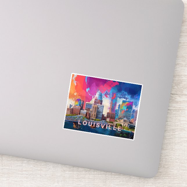 Sticker Louisville Skyline Abstrait Art (Détail)