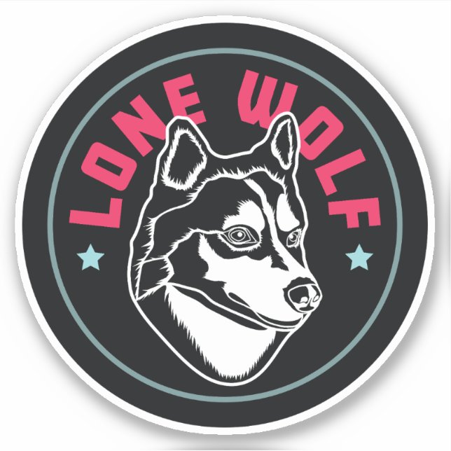 Sticker Loup solitaire (Devant)