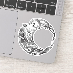 Sticker Loup tribal - Ombragé