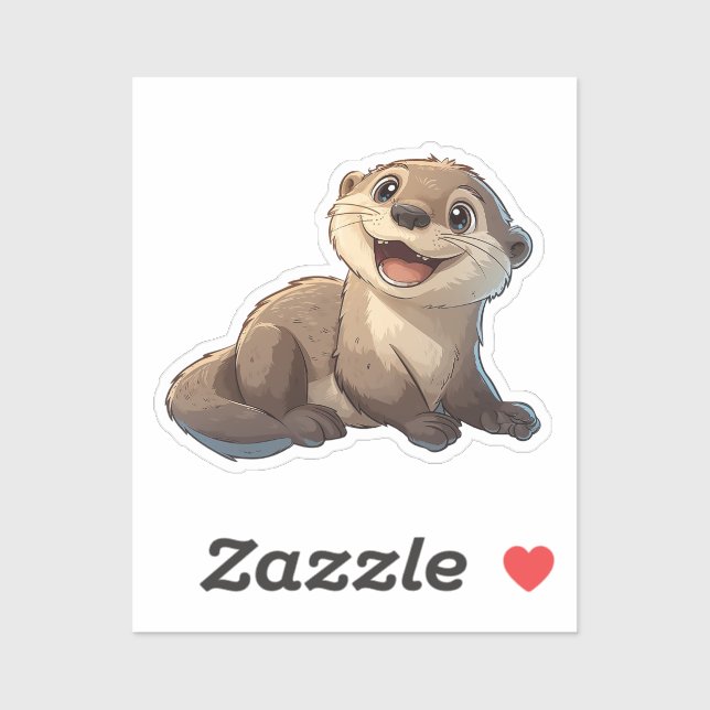Sticker Loutre de dessin (Feuille)