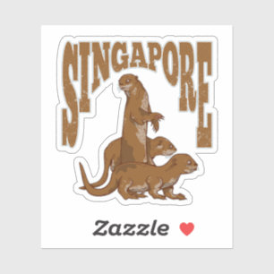 Sticker Loutres de mer Singapour