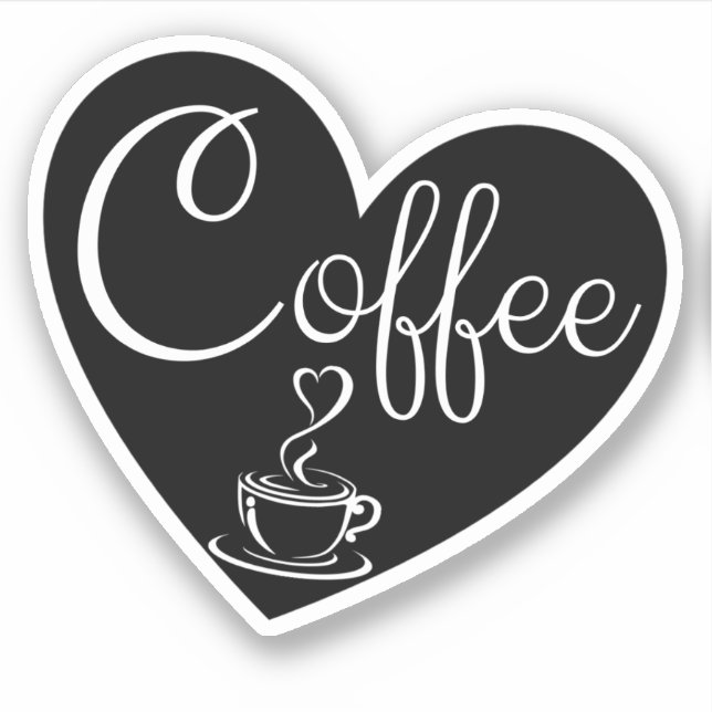 Sticker Louveur de café - Black Heart Love (Devant)