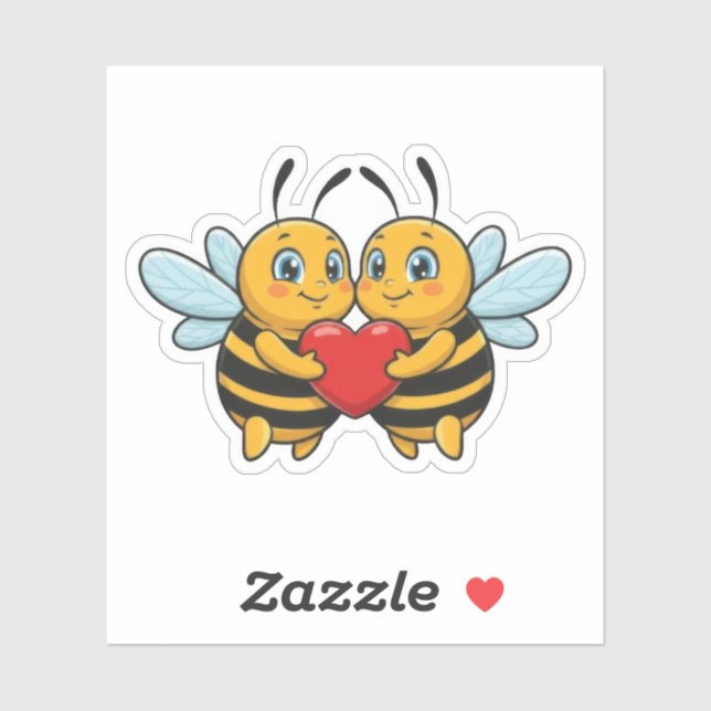 Sticker Love Bees Valentine (Feuille)