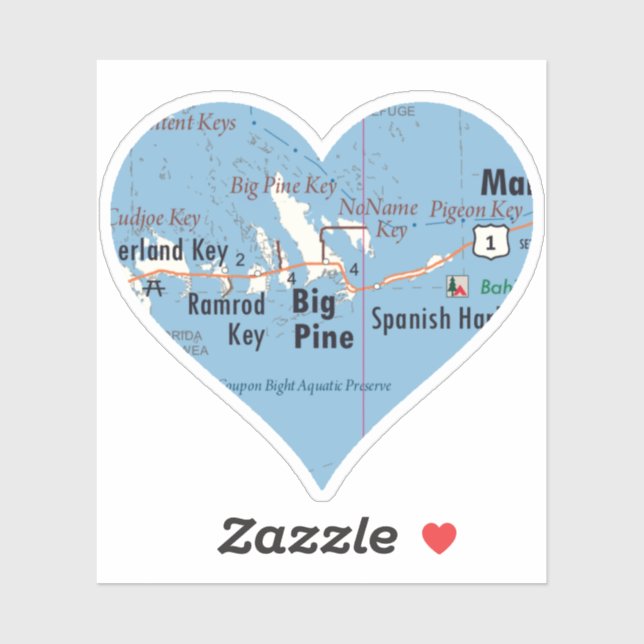 Sticker Love Big Pine Key (Feuille)