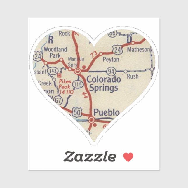 Sticker Love Colorado Springs CO (Feuille)