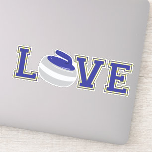 Sticker Love Curling Varsity Lettres Sport amusant