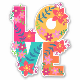 Sticker LOVE, design coloré