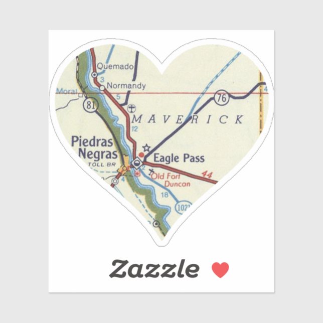 Sticker Love Eagle Pass Texas (Feuille)
