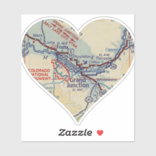Sticker Love Grand Junction Carte Vintage