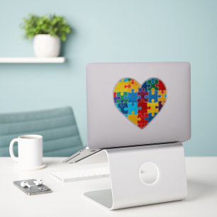 Sticker Love Heart Puzzle Sensibilisation sur l'autisme d'