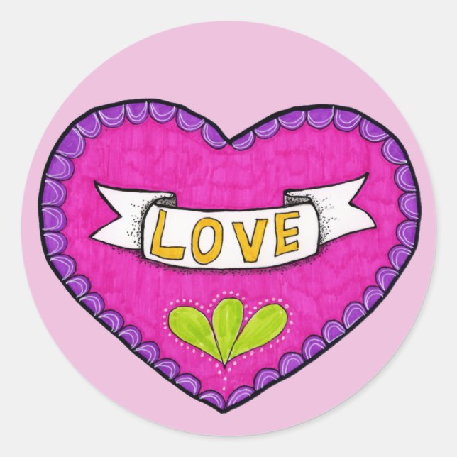 Sticker Love Heart Round (Devant)