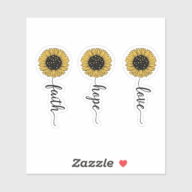 Sticker Love. Hope. Faith. (Feuille)