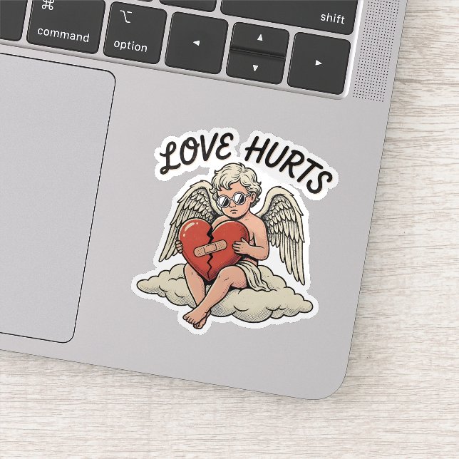 Sticker Love Hurts Cupid Angel (Détail)