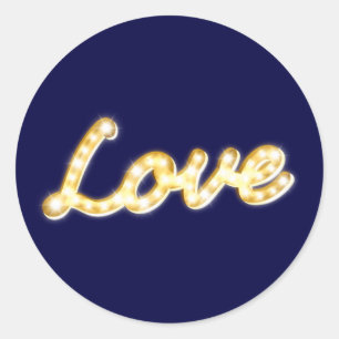 Sticker Love in Marquee Lights - marine