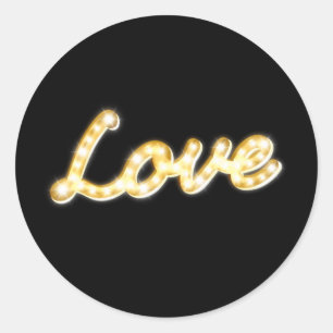 Sticker Love in Marquee Lights - noir