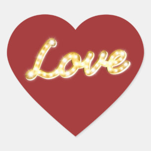 Sticker Love in Marquee Lights - rouge