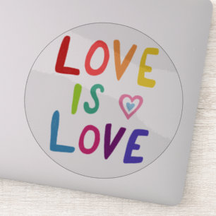 Sticker LOVE IS LOVE Rainbow Handlett