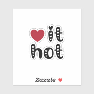 Sticker Love It Hot with Hearts