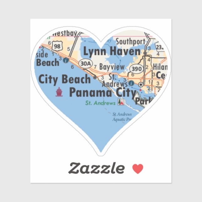 Sticker Love Panama City Florida (Feuille)