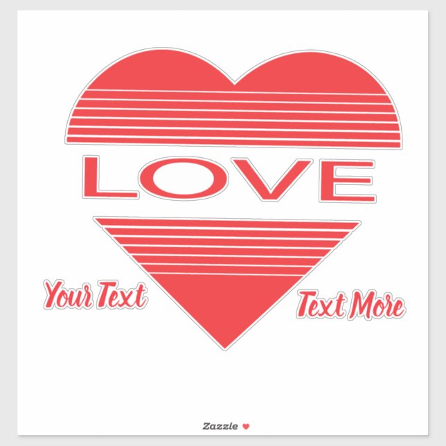 Sticker Love & Romance Concept Design with Heart Elements (Feuille)