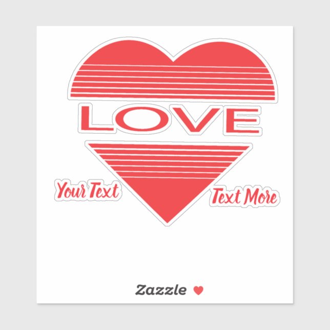 Sticker Love & Romance Concept Design with Heart Elements (Feuille)