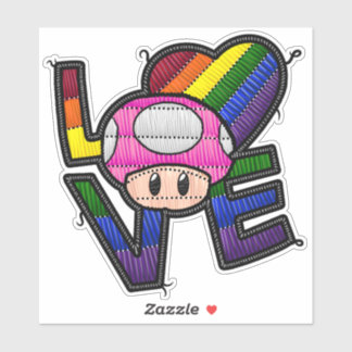 Sticker Love Toad - Arc-en-ciel