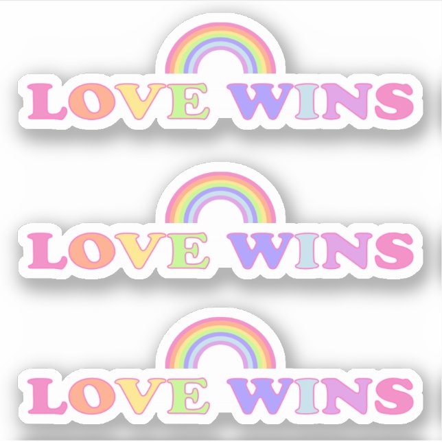 Sticker Love Wins - LGBT / Gay pride Rainbow (Devant)