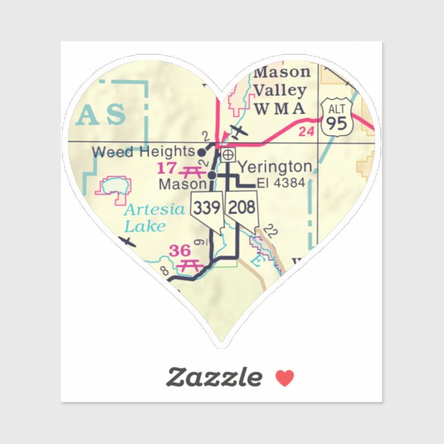 Sticker Love Yerington NV (Feuille)