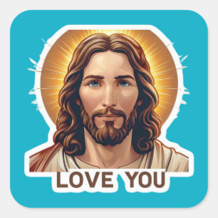 sticker "Love You" avec le visage de Jésus