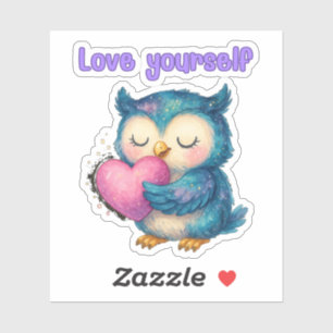 Sticker Love Yourself - Self Love Owl Die-Cut Vinyl