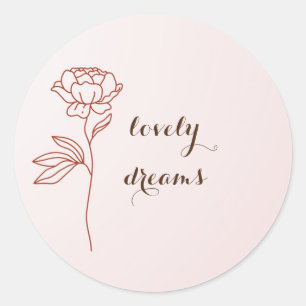 Sticker lovely dreams pink  simple rose
