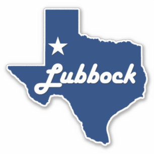 Sticker Lubbock, Texas Lone Star State Map