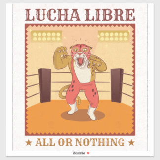 Sticker Lucha Libre Mask Retro Sports Poster Art