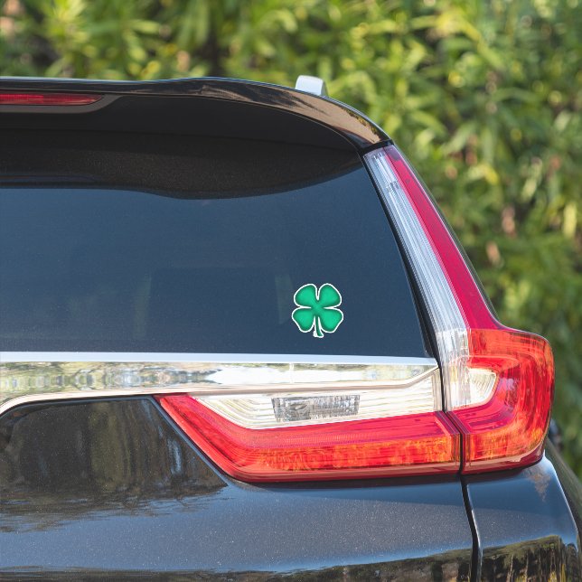 Sticker Lucky 4 Leaf Irish Clover extra sm embuscade (Côté voiture)