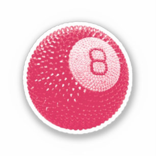 Sticker Lucky Disco 8 Rose, Lucky Disco Ball, Funky Art