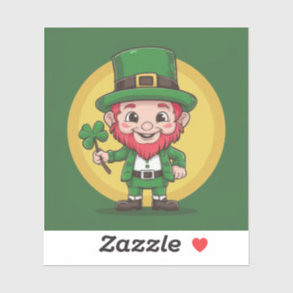 Sticker Lucky Leprechaun and Clover