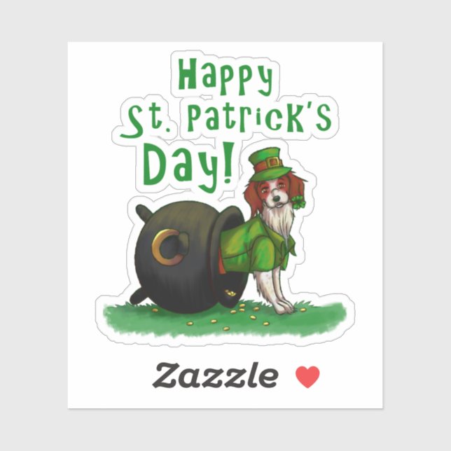 Sticker Lucky St. Patrick's Day Dog (Feuille)