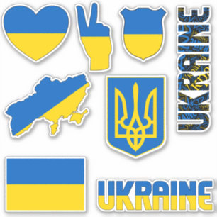 Sticker L'Ukraine Extraordinaire forme les symboles nation